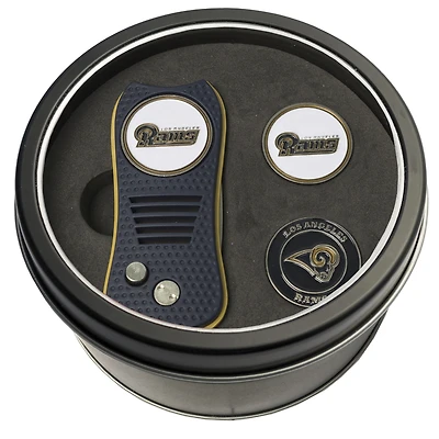 Los Angeles Rams Divot Tool & Ball Markers Personalized Tin Gift Set