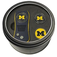 Michigan Wolverines Divot Tool & Ball Markers Personalized Tin Gift Set