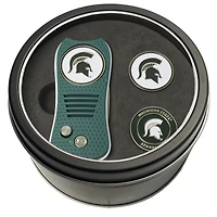 Michigan State Spartans Divot Tool & Ball Markers Personalized Tin Gift Set