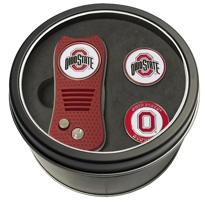 Ohio State Buckeyes Divot Tool & Ball Markers Personalized Tin Gift Set