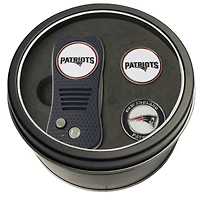 New England Patriots Divot Tool & Ball Markers Personalized Tin Gift Set