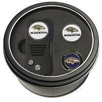 Baltimore Ravens Divot Tool & Ball Markers Personalized Tin Gift Set