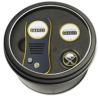 Buffalo Sabres Divot Tool & Ball Markers Personalized Tin Gift Set