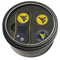 West Virginia Mountaineers Divot Tool & Ball Markers Personalized Tin Gift Set
