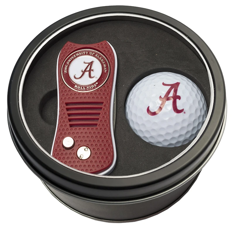 Alabama Crimson Tide Divot Tool & Golf Ball Personalized Tin Gift Set