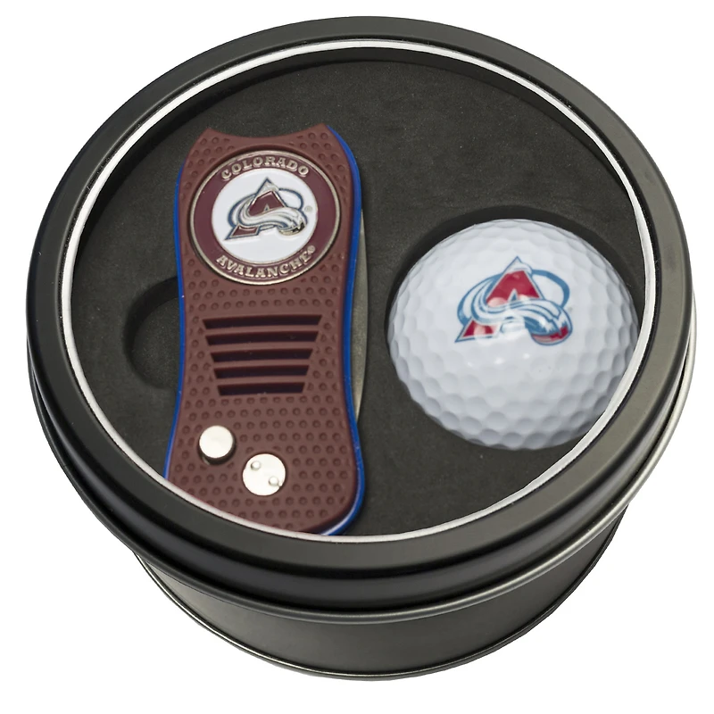 Colorado Avalanche Divot Tool & Golf Ball Personalized Tin Gift Set