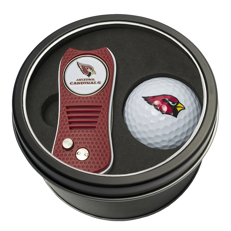 Arizona Cardinals Divot Tool & Golf Ball Personalized Tin Gift Set
