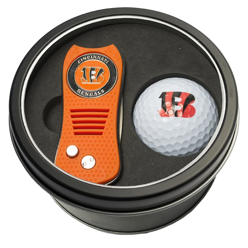 Cincinnati Bengals Divot Tool & Golf Ball Personalized Tin Gift Set