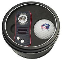 Columbus Blue Jackets Divot Tool & Golf Ball Personalized Tin Gift Set