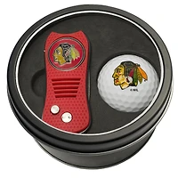 Chicago Blackhawks Divot Tool & Golf Ball Personalized Tin Gift Set