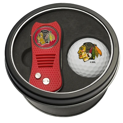 Chicago Blackhawks Divot Tool & Golf Ball Personalized Tin Gift Set