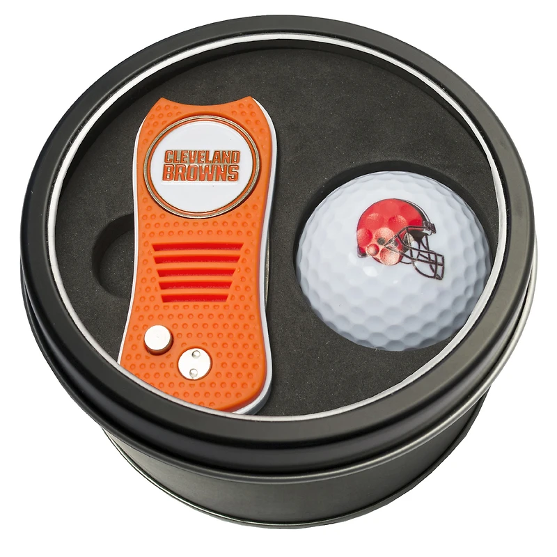 Cleveland Browns Divot Tool & Golf Ball Personalized Tin Gift Set
