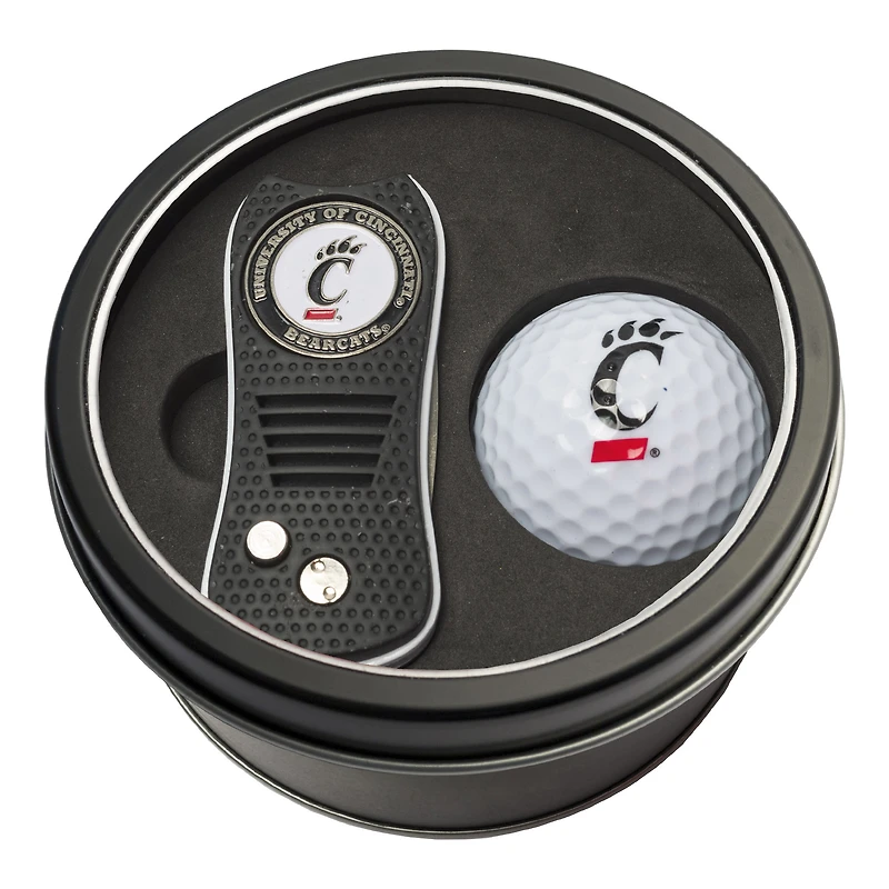 Cincinnati Bearcats Divot Tool & Golf Ball Personalized Tin Gift Set