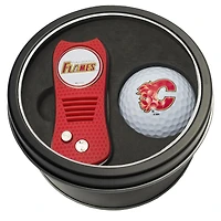 Calgary Flames Divot Tool & Golf Ball Personalized Tin Gift Set
