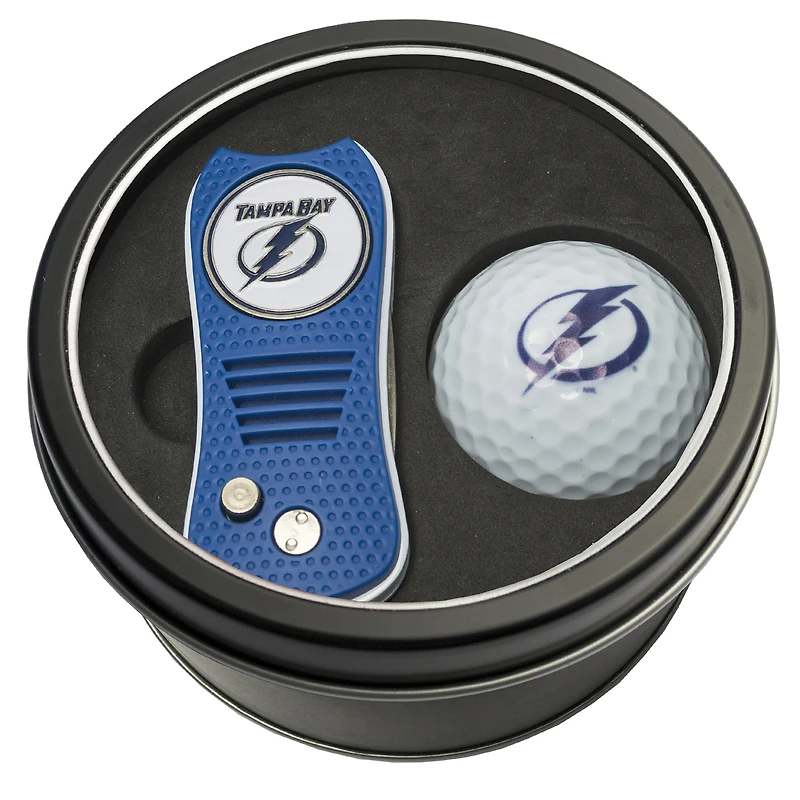 Tampa Bay Lightning Divot Tool & Golf Ball Personalized Tin Gift Set