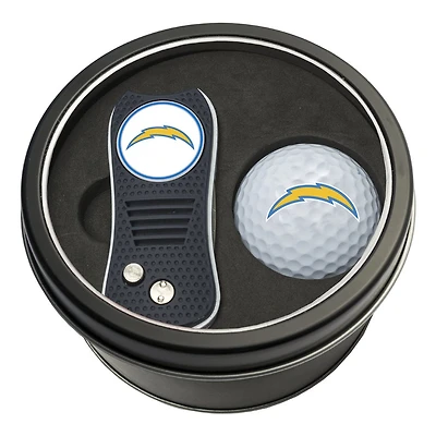 Los Angeles Chargers Divot Tool & Golf Ball Personalized Tin Gift Set