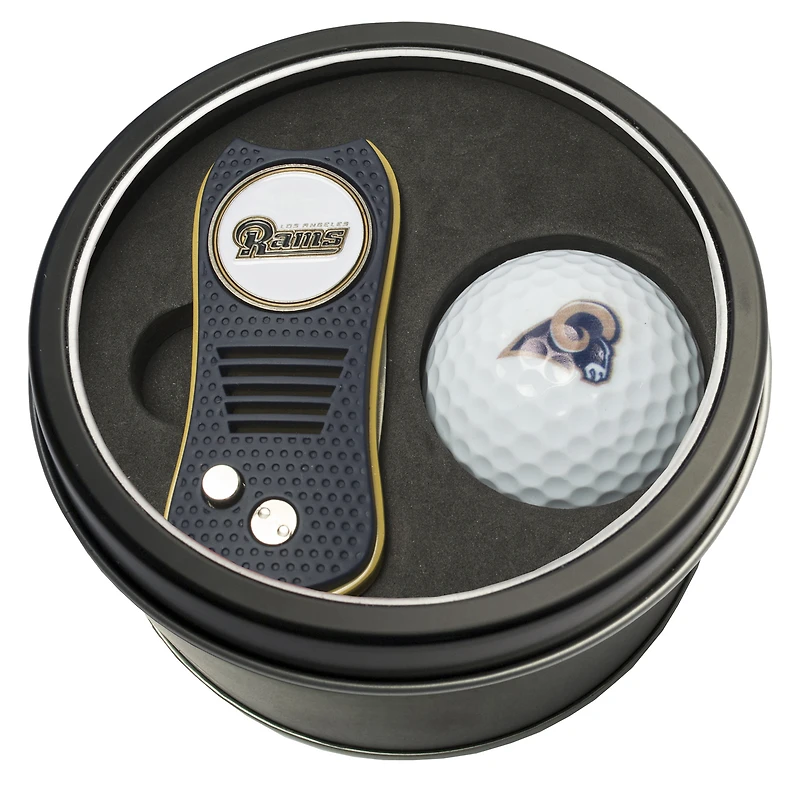 Los Angeles Rams Divot Tool & Golf Ball Personalized Tin Gift Set