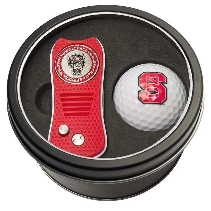 NC State Wolfpack Divot Tool & Golf Ball Personalized Tin Gift Set