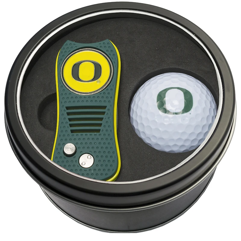 Oregon Ducks Divot Tool & Golf Ball Personalized Tin Gift Set