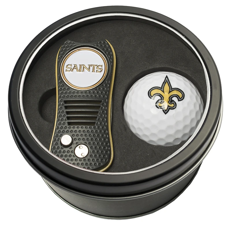 New Orleans Saints Divot Tool & Golf Ball Personalized Tin Gift Set