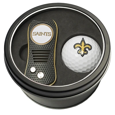New Orleans Saints Divot Tool & Golf Ball Personalized Tin Gift Set