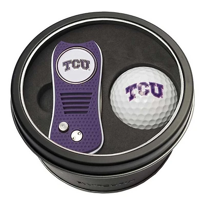 TCU Horned Frogs Divot Tool & Golf Ball Personalized Tin Gift Set