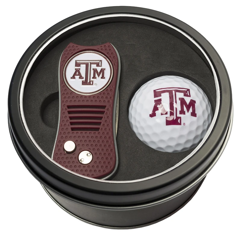 Texas A&M Aggies Divot Tool & Golf Ball Personalized Tin Gift Set