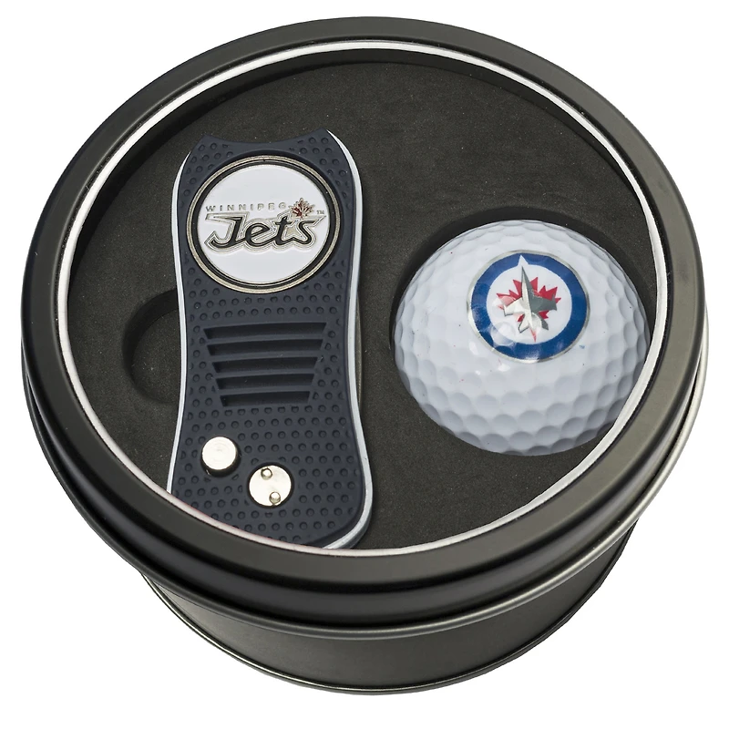 Winnipeg Jets Divot Tool & Golf Ball Personalized Tin Gift Set
