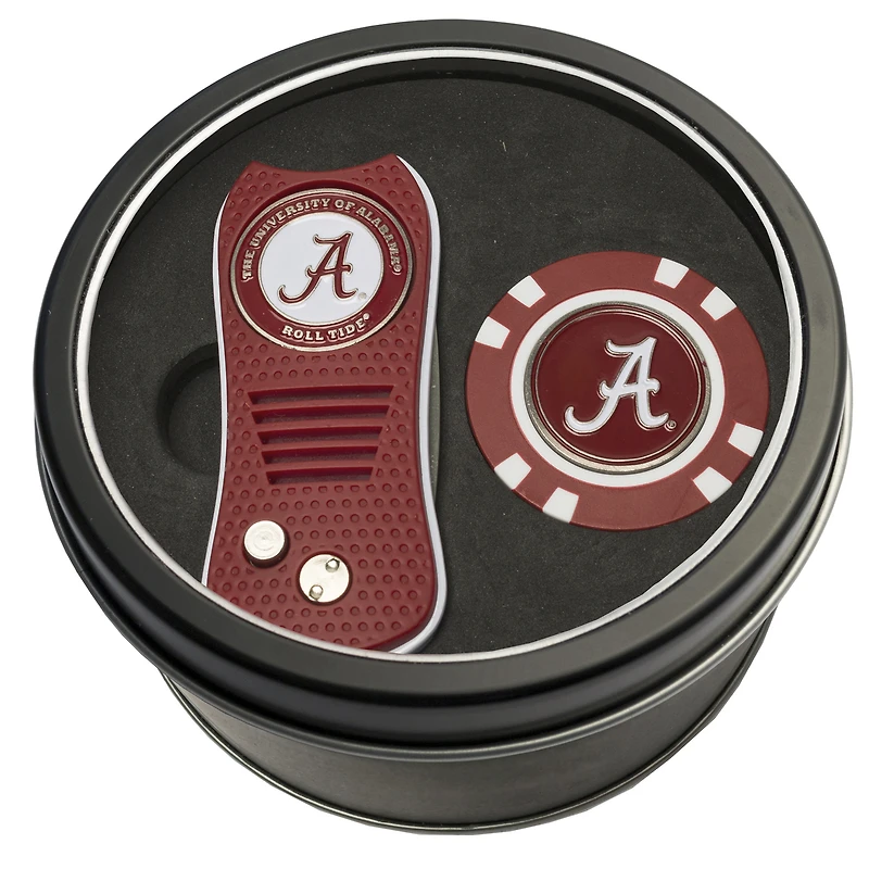 Alabama Crimson Tide Divot Tool & Golf Chip Personalized Tin Gift Set