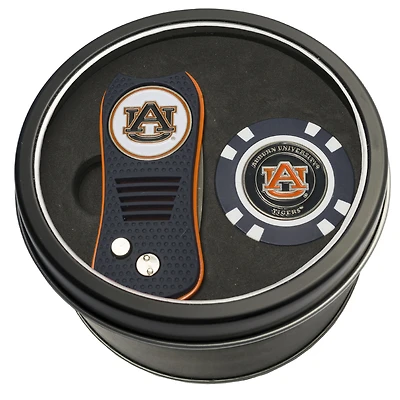 Auburn Tigers Divot Tool & Golf Chip Personalized Tin Gift Set