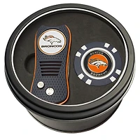 Denver Broncos Divot Tool & Golf Chip Personalized Tin Gift Set