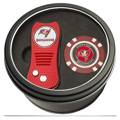 Tampa Bay Buccaneers Divot Tool & Golf Chip Personalized Tin Gift Set