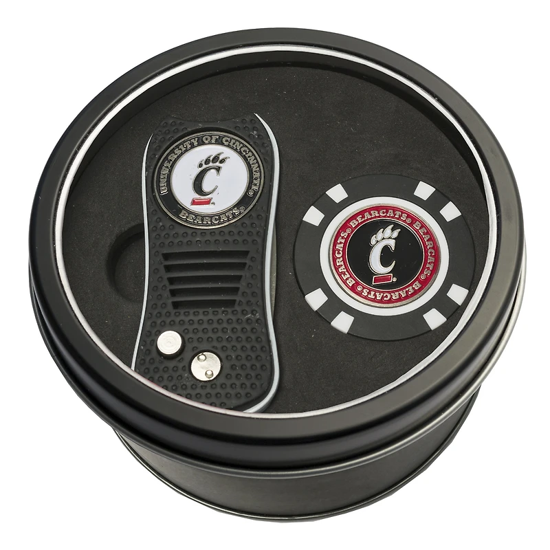 Cincinnati Bearcats Divot Tool & Golf Chip Personalized Tin Gift Set