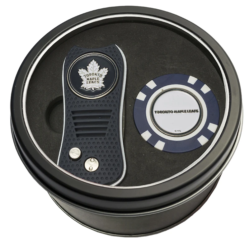 Toronto Maple Leafs Divot Tool & Golf Chip Personalized Tin Gift Set