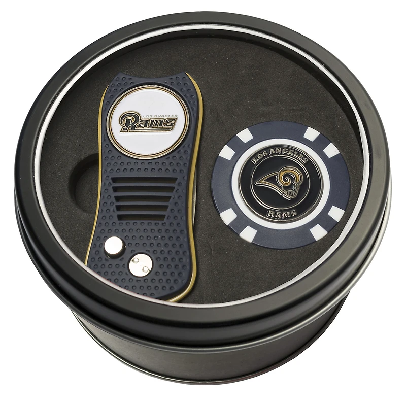 Los Angeles Rams Divot Tool & Golf Chip Personalized Tin Gift Set