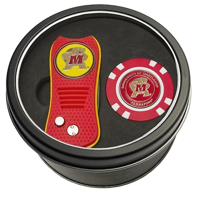 Maryland Terrapins Divot Tool & Golf Chip Personalized Tin Gift Set