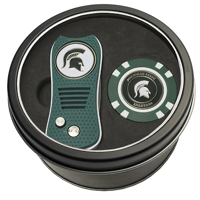 Michigan State Spartans Divot Tool & Golf Chip Personalized Tin Gift Set