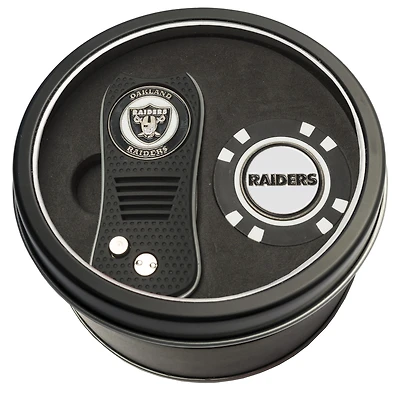 Las Vegas Raiders Divot Tool & Golf Chip Personalized Tin Gift Set