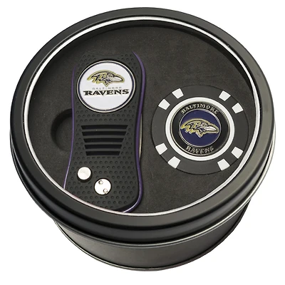 Baltimore Ravens Divot Tool & Golf Chip Personalized Tin Gift Set