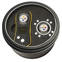 Pittsburgh Steelers Divot Tool & Golf Chip Personalized Tin Gift Set