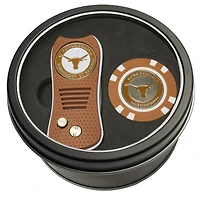 Texas Longhorns Divot Tool & Golf Chip Personalized Tin Gift Set