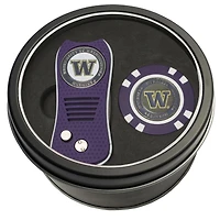 Washington Huskies Divot Tool & Golf Chip Personalized Tin Gift Set