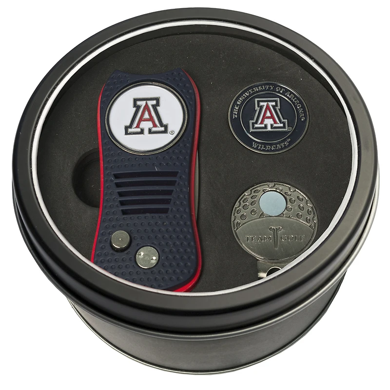 Arizona Wildcats Divot Tool Ball Marker & Cap Clip Personalized Tin Gift Set