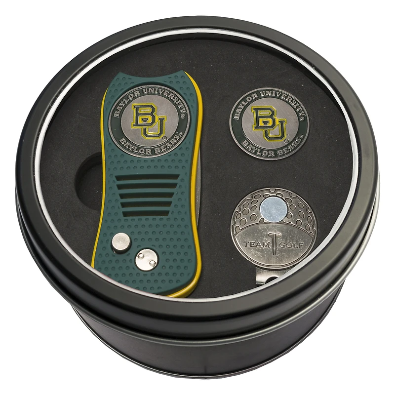 Baylor Bears Divot Tool Ball Marker & Cap Clip Personalized Tin Gift Set