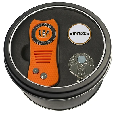 Cincinnati Bengals Divot Tool Ball Marker & Cap Clip Personalized Tin Gift Set