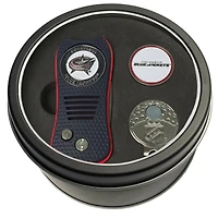 Columbus Blue Jackets Divot Tool Ball Marker & Cap Clip Personalized Tin Gift Set