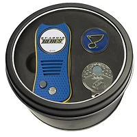St. Louis Blues Divot Tool Ball Marker & Cap Clip Personalized Tin Gift Set