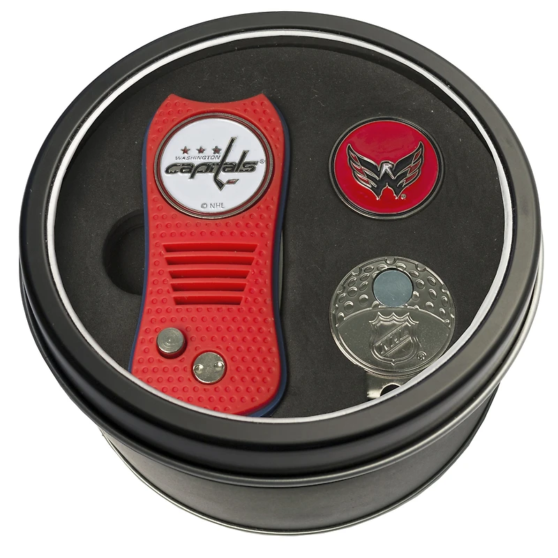Washington Capitals Divot Tool Ball Marker & Cap Clip Personalized Tin Gift Set