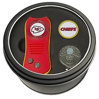 Kansas City Chiefs Divot Tool Ball Marker & Cap Clip Personalized Tin Gift Set