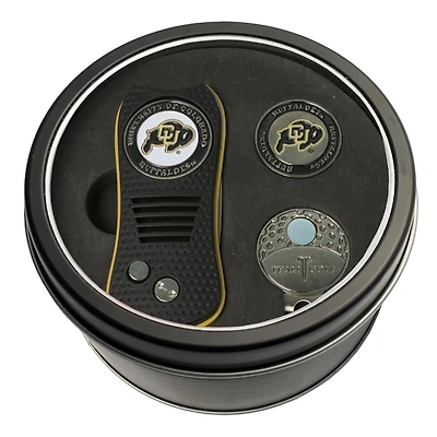 Colorado Buffaloes Divot Tool Ball Marker & Cap Clip Personalized Tin Gift Set